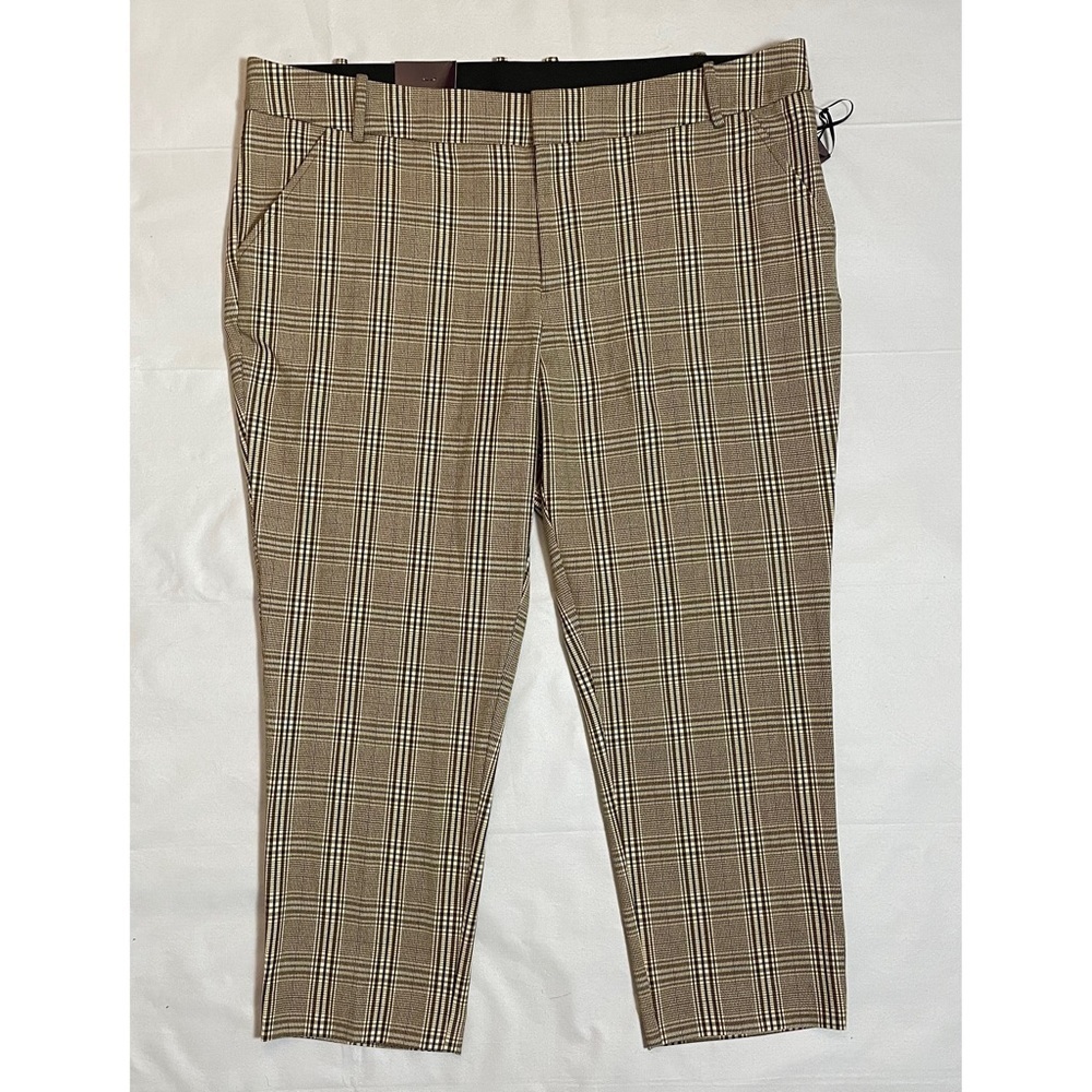NWT New Ava & Viv Mid-Rise Plaid Ankle Length Pants Size 22W